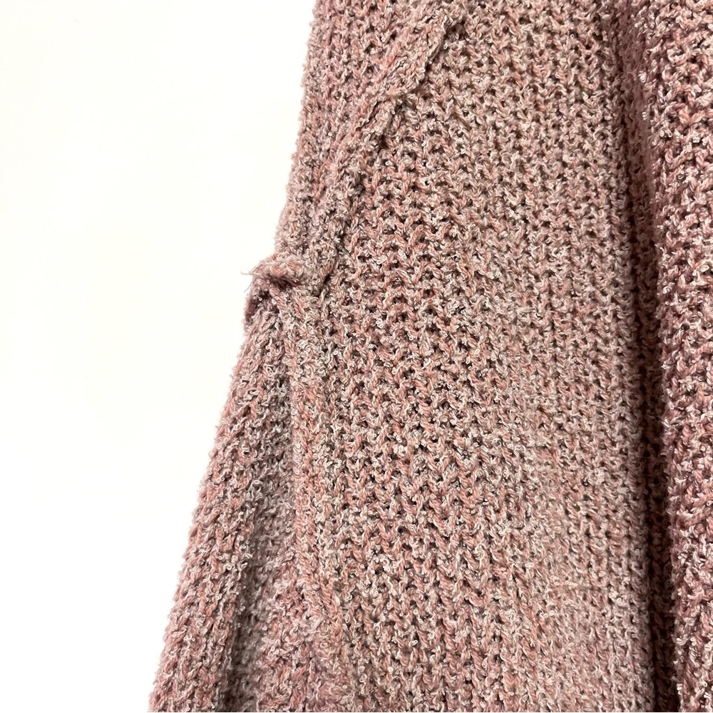 Free People Low Tide Cardigan Oversized Slouchy Cozy Knit Sweater Rose Pink Boho - Picture 9 of 16